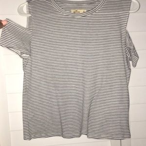 A white and black striped shirt